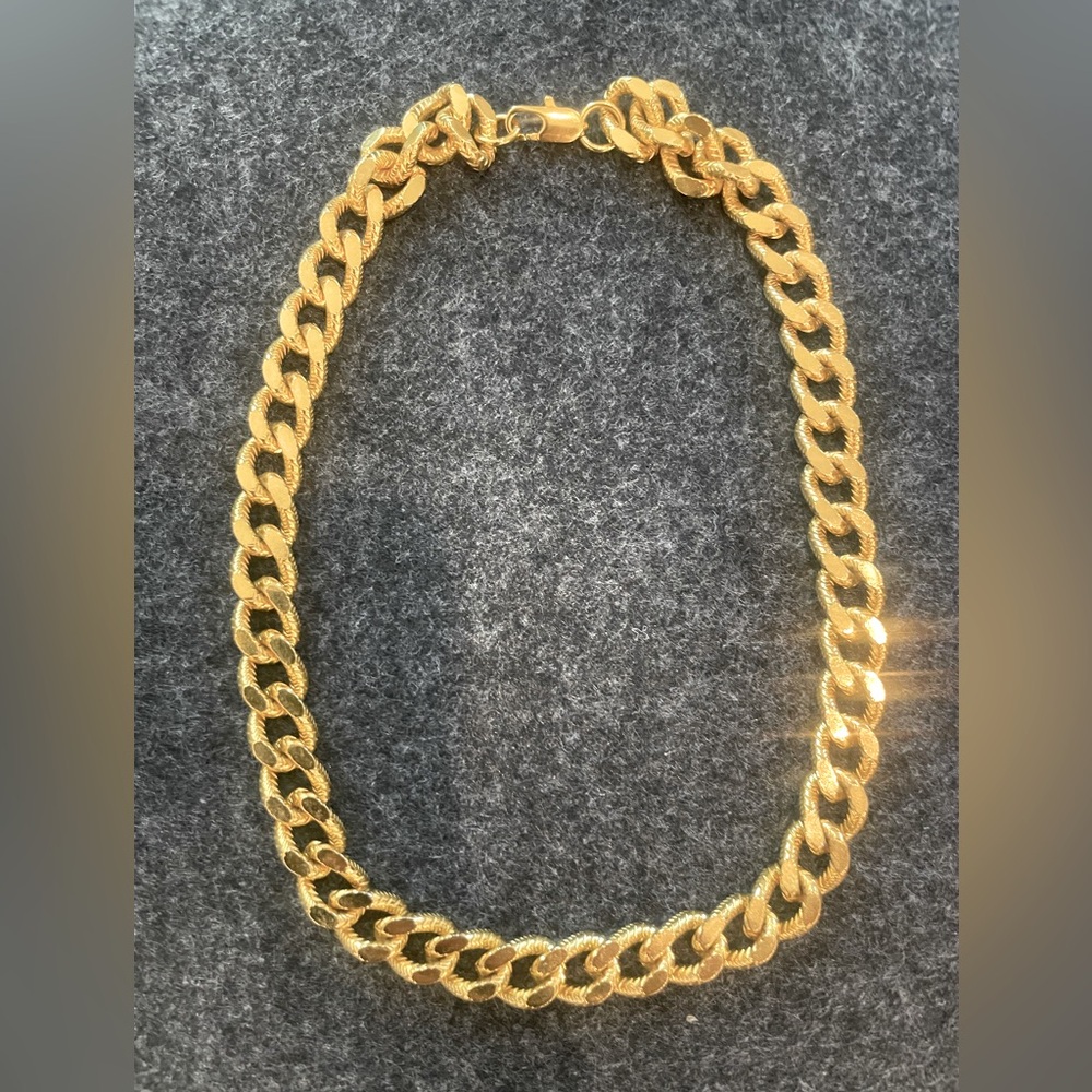 15” Gold-Tone Cuban Link Chain Necklace